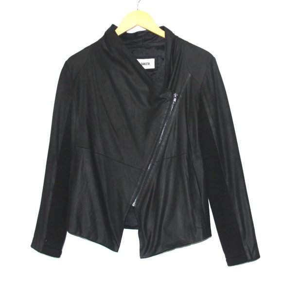 B.B. Dakota Black Leather Light Jacket - Picture 6 of 8